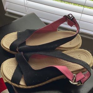 Crocs Canvas Wedge Sandals
